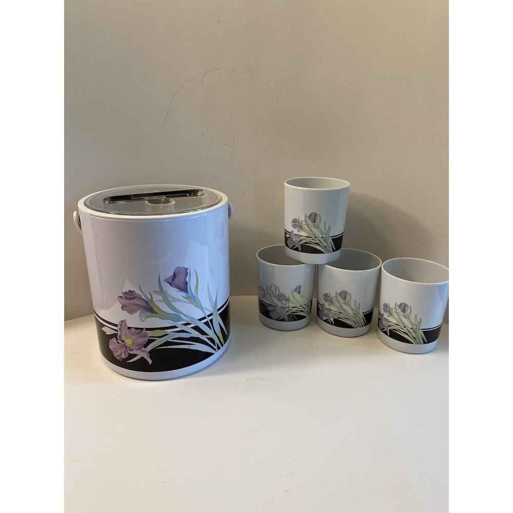 Vintage 80's Style Phoenix Ice‎ Bucket And Cups